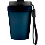 Transparenter Kunststoffbecher mit Schraubdeckel und Handgelenkschlaufe, 350 ml farbe blau zweite Ansicht