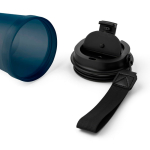 Transparenter Kunststoffbecher mit Schraubdeckel und Handgelenkschlaufe, 350 ml farbe blau vierte Ansicht