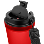 Transparenter Kunststoffbecher mit Schraubdeckel und Handgelenkschlaufe, 350 ml farbe rot erste Ansicht
