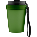 Transparenter Kunststoffbecher mit Schraubdeckel und Handgelenkschlaufe, 350 ml farbe grün zweite Ansicht
