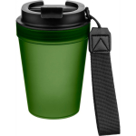 Transparenter Kunststoffbecher mit Schraubdeckel und Handgelenkschlaufe, 350 ml farbe grün fünfte Ansicht