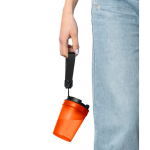 Transparenter Kunststoffbecher mit Schraubdeckel und Handgelenkschlaufe, 350 ml farbe orange dritte Ansicht