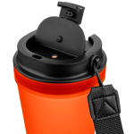 Transparenter Kunststoffbecher mit Schraubdeckel und Handgelenkschlaufe, 350 ml farbe orange vierte Ansicht