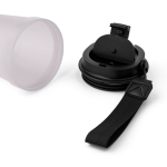 Transparenter Kunststoffbecher mit Schraubdeckel und Handgelenkschlaufe, 350 ml farbe transparent zweite Ansicht