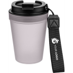 Transparenter Kunststoffbecher mit Schraubdeckel und Handgelenkschlaufe, 350 ml farbe transparent vierte Ansicht