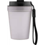 Transparenter Kunststoffbecher mit Schraubdeckel und Handgelenkschlaufe, 350 ml farbe transparent fünfte Ansicht