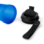 Transparenter Kunststoffbecher mit Schraubdeckel und Handgelenkschlaufe, 350 ml farbe köngisblau vierte Ansicht