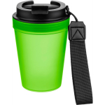 Transparenter Kunststoffbecher mit Schraubdeckel und Handgelenkschlaufe, 350 ml farbe lindgrün zweite Ansicht