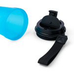Transparenter Kunststoffbecher mit Schraubdeckel und Handgelenkschlaufe, 350 ml farbe hellblau fünfte Ansicht