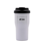 BrandCharger-Thermobecher aus recyceltem Edelstahl mit Dreifachisolierung, 510 ml farbe weiß Ansicht mit Druckbereich
