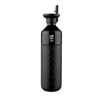 Schwarze Thermoflasche aus Edelstahl mit Strohhalm von Dopper Insulated, 580 ml farbe schwarz Ansicht mit Druckbereich