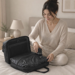 Handgepäcktasche aus Kunstleder mit Vakuumkompression, 20 l