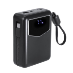 Powerbank mit integrierten Kabeln und Ladeanzeige, 20000 mAh farbe schwarz erste Ansicht