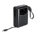 Powerbank mit integrierten Kabeln und Ladeanzeige, 20000 mAh