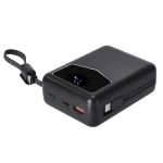 Powerbank mit integrierten Kabeln und Ladeanzeige, 20000 mAh