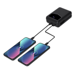 Powerbank mit integrierten Kabeln und Ladeanzeige, 20000 mAh