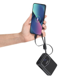 Powerbank mit integrierten Kabeln und Ladeanzeige, 20000 mAh