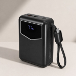 Powerbank mit integrierten Kabeln und Ladeanzeige, 20000 mAh