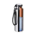Thermoflasche aus recyceltem Edelstahl mit Trageband, 480 ml