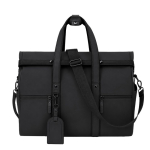Rolltop-Reisetasche aus Kunstleder mit Trolleyband und Schultergurt farbe schwarz erste Ansicht