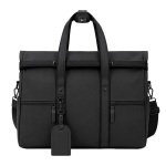Rolltop-Reisetasche aus Kunstleder mit Trolleyband und Schultergurt
