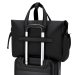 Rolltop-Reisetasche aus Kunstleder mit Trolleyband und Schultergurt