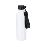Weiße Trinkflasche aus recyceltem Edelstahl, 750 ml farbe schwarz erste Ansicht