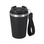 Thermobecher aus recyceltem Material mit Henkel, 350 ml farbe schwarz erste Ansicht