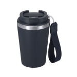 Thermobecher aus recyceltem Material mit Henkel, 350 ml farbe marineblau erste Ansicht