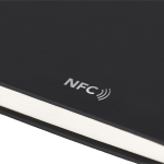 A5-Notizbuch mit Kunstledereinband, NFC und unlinierten Seiten