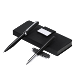 Set aus Kugelschreiber und Edelstahl-Tintenroller mit Etui, blau