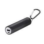 Powerbank aus recyceltem Aluminium mit herausnehmbarem Akku, 2200 mAh farbe schwarz erste Ansicht