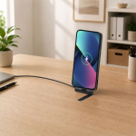 USB-C-Ladekabel aus recyceltem Kunststoff mit Handyhalterung, 60 W