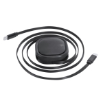 Ausziehbares USB-C-Ladekabel aus recycelten Materialien, 60 W farbe schwarz erste Ansicht