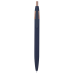 Kugelschreiber aus recyceltem Aluminium, roségoldene Detaills, blau