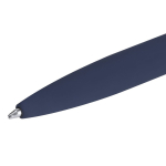 Kugelschreiber aus recyceltem Aluminium, roségoldene Detaills, blau