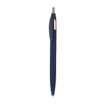 Kugelschreiber aus recyceltem Aluminium, roségoldene Detaills, blau