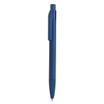 Druckkugelschreiber aus Aluminium mit gummierter Oberfläche, blau farbe blau erste Ansicht