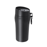 Thermobecher aus recyceltem Edelstahl mit Druckknopf, 280 ml farbe schwarz erste Ansicht