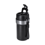 Thermobecher aus recyceltem Edelstahl mit Griff und Strohhalm, 490 ml