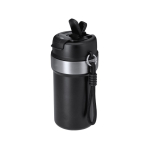 Thermobecher aus recyceltem Edelstahl mit Griff und Strohhalm, 490 ml