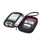 Reise-Organizer aus Kunstleder mit Reißverschluss und RFID-Schutz