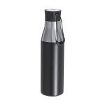 Thermoflasche aus recyceltem Edelstahl mit Tragekordel, 500 ml farbe schwarz erste Ansicht