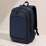 Erweiterbarer Laptop-Rucksack aus Polyester und Kunstleder, 15 Zoll