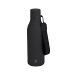 Gummierte Thermoflasche aus recyceltem Edelstahl, 480 ml farbe schwarz erste Ansicht