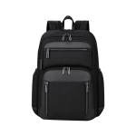 Gepolsterter Laptop-Rucksack aus Polyester mit mehreren Fächern, 15 Zoll farbe schwarz erste Ansicht