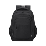 Gepolsterter Laptop-Rucksack faus RPET mit Trolleyband, 15 Zoll farbe schwarz erste Ansicht