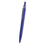 Druckkugelschreiber aus Kunststoff mit transparentem Clip, blau