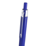 Druckkugelschreiber aus Kunststoff mit transparentem Clip, blau