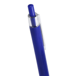 Druckkugelschreiber aus Kunststoff mit transparentem Clip, blau